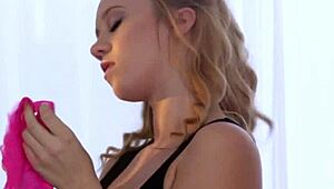 Sexy Petite Blonde Teen Fingering Masturbation Oral Session