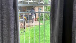 Caught Neighbours Fucking Outside In Backyard!