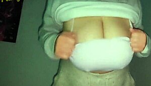 Neighbor teases, Look at me playing with these huge tits!