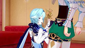 Eula, Rosaria, and Venti dive into wild 3D hentai action in Genshin Impact. What secrets unfold?