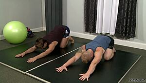 Gay yoga session with big monster cocks