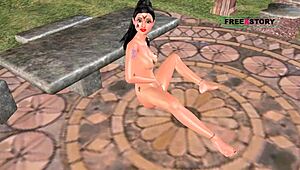 An animated 3d sex video - a cute indian bhabhi rubbing pussy