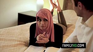Perv stepdad banging his hijab stepdaughter Ella Knox