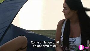 lesbian camping trip with hot fingering in hd
