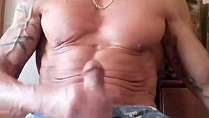 Enjoying a good handjob in the nude