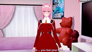 Zero Two engages in hardcore sex from POV in Darling in the Franxx fantasy