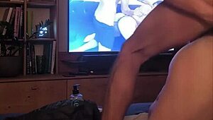 In this homemade scene, he fists and fucks the bent-over guy