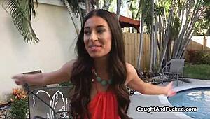POV blown by crazy hot latina neighbor in homemade hardcore reality