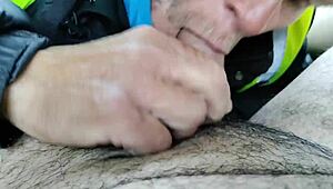 Backseat Uncut Fun with Amateur Guys in a Car