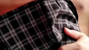 Real students banging a tasty brunette after school in homemade clip!