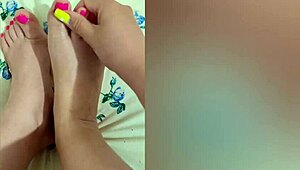 I stroke my shy petite legs after shower and film it on phone