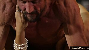 Classy ebony teen 18+ rides stepdad with fierce desire