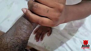 Married woman enjoys single man's dick while sucking husband