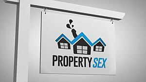 PropertySex agentka s přirozenými kozy natáčí horké video s klientem