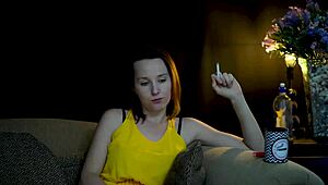 Sucking on a Cigarette While Staring at You. This Brunette Knows How to Tease.