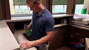 johnny and robbie rivers engage in bareback penthouse pool fuck.