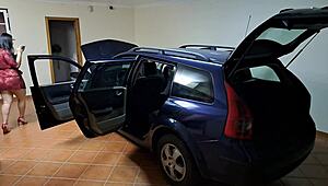 latina wife bangs buyer while selling her car in heels