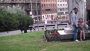 Daring souls pulled off a public sex threesome right by a famous city statue