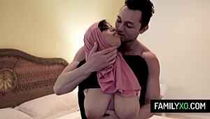 Perv stepdad banging his hijab stepdaughter Ella Knox