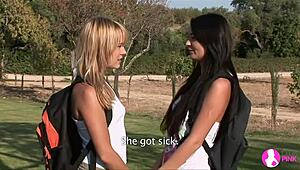 lesbian camping trip with hot fingering in hd