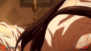 Akeno takes big cock in missionary with big tits!