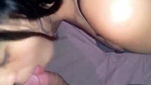 this cute young girl was sucking his cock until he came all over her face
