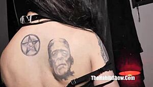 yo, check this out, she’s the real devil, Italian n Cherokee Hexxxica converts Derek forreal