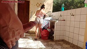 got horny watching stepdaughter's luscious pussy in shorts 😍