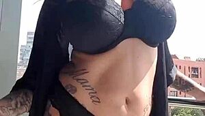 Mature MILF Masturbates While Neighbors Watch