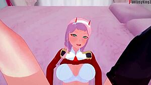 Zero Two engages in hardcore sex from POV in Darling in the Franxx fantasy