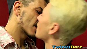 Young gay guy Benjamin Riley has rough sex with an older tattooed man