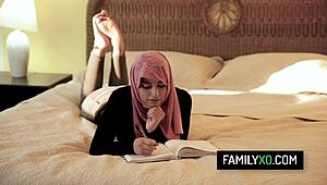 Perv stepdad banging his hijab stepdaughter Ella Knox