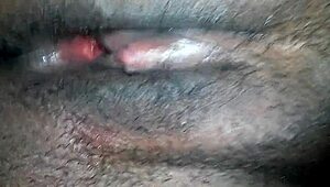 having fun with this ebony slut's pussy