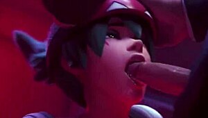 i's watchin yeero overwatch hmv, she gives blowjob with assfuckin and cumshot