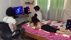 Does my friend let me play with his cute girlfriend while gaming?