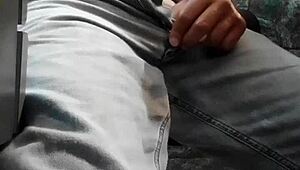 soloboy watches mature solo masturbation in his room, stroking slowly to climax.