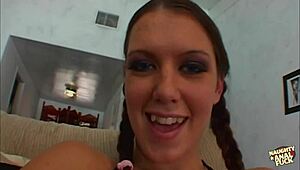 Naughty brunette Alicia Alighatti craves anal sex and wide gaping
