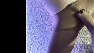 Husband In Wet Pantyhose Gets Footjob