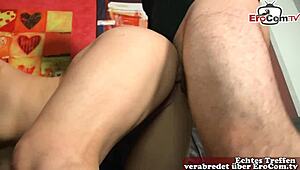 Wow, sharing my skinny blonde girlfriend at this German casting! 😍