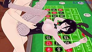 rukia and yoruichi in bunny outfits having intense sex