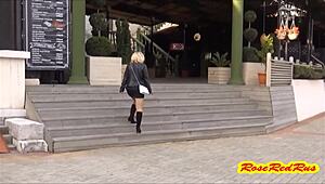 Flashing skirt at Olympic Park Sochi during 2014 event