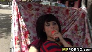 Hot girl masturbates in public and you can watch her in Oxanna Envy 3