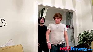 British group sex with big tits and curvy babe giving blow job to nerdy producers