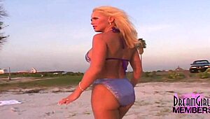 This Smoking Hot Blonde Flashes Her Tits And Pees In Public