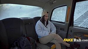 Cute Film Student Turns Backseat Ride Into Steamy Taxi Fun