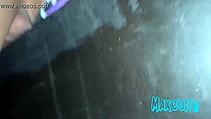 Husband films amateur wife getting fucked in gloryhole by prostitute