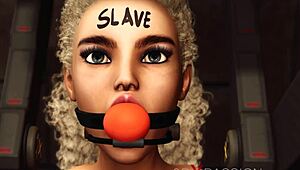 Blonde Lesbian In Restraints Experiences Intense Action