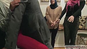Party Hot Arab Nymphs Attempt Foursome Group Fun