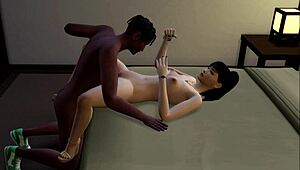 New Girlfriend of Grandpa Gets Fucked Hard in Interracial Cartoon Doggystyle