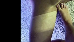 Husband In Wet Pantyhose Gets Footjob